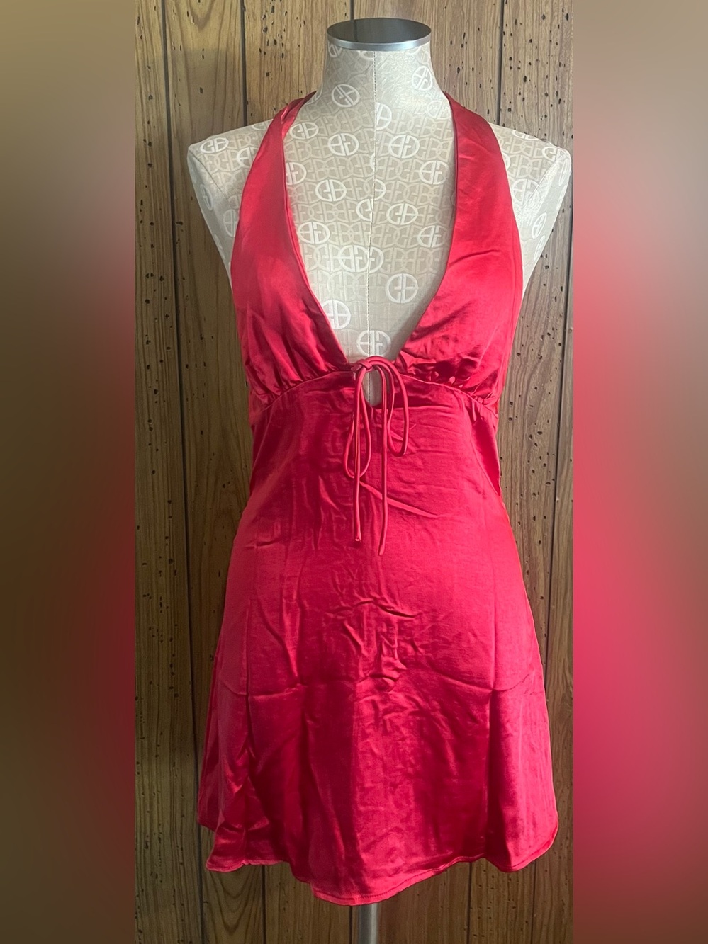 Princess Polly Lanier  Red Satin Halter Mini Dress - Picture 4 of 7